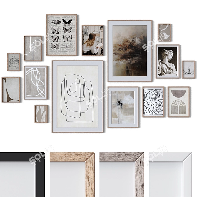 Modern Wall Art Set 3DSMax 3D model image 1