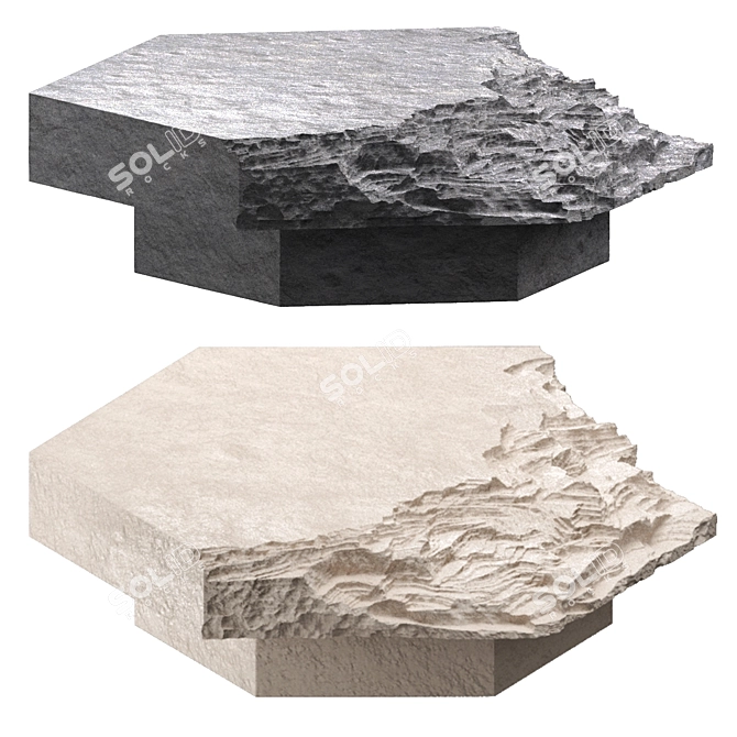 Custom Stone Table 3D model image 1