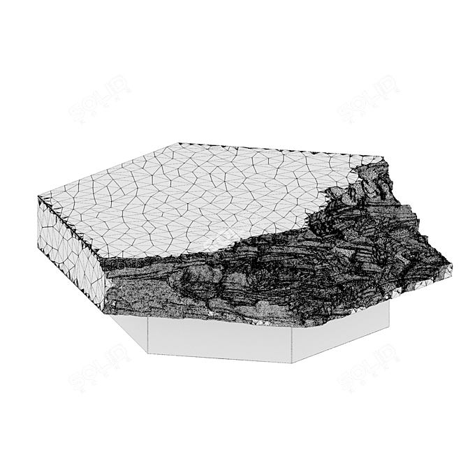 Custom Stone Table 3D model image 4