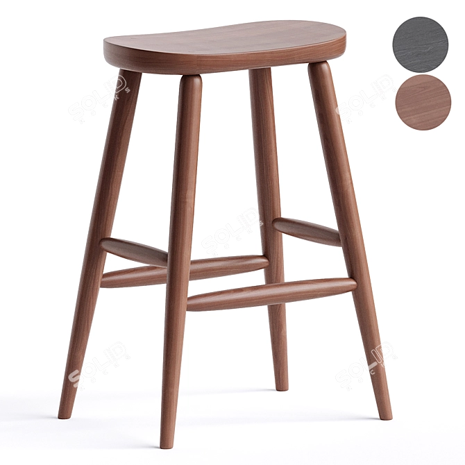 Elegant Henry Stool: Timeless Design 3D model image 1