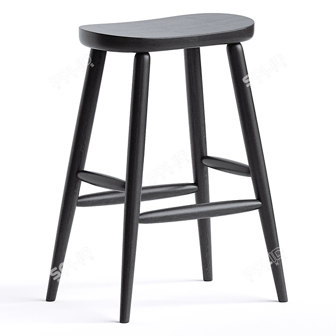 Elegant Henry Stool: Timeless Design 3D model image 2