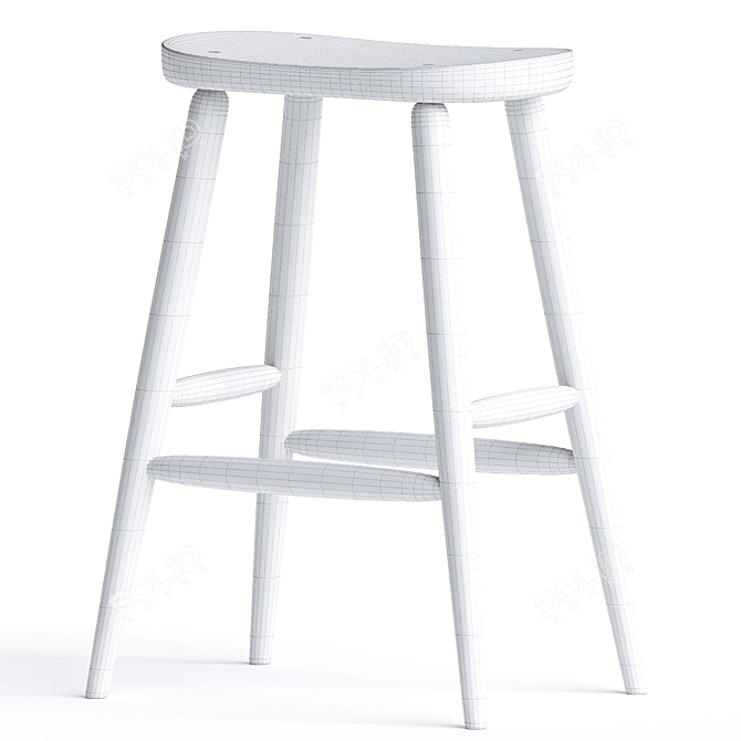 Elegant Henry Stool: Timeless Design 3D model image 4