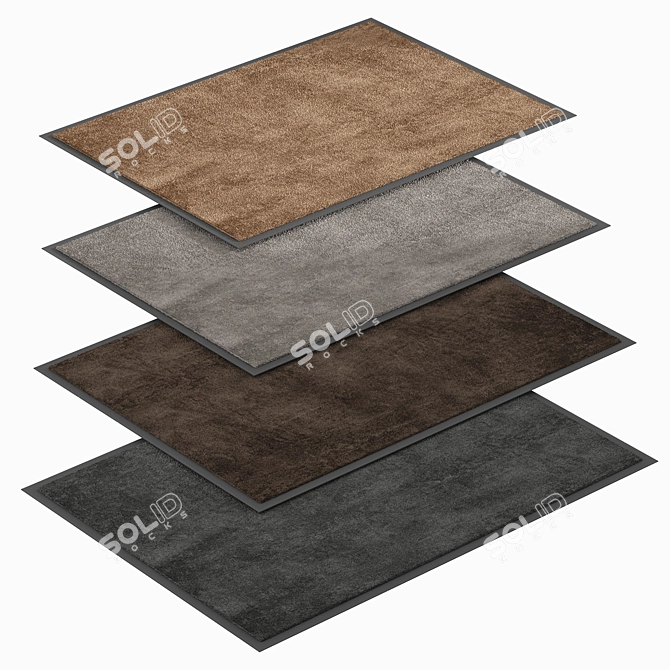 Versatile Entryway Mat, Beige, Adjustable 3D model image 1