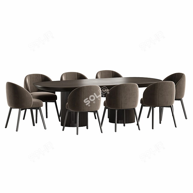 Corona Rendered Dining Set 13 3D model image 1