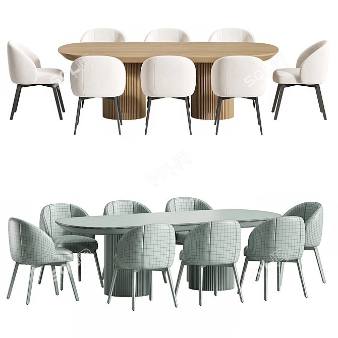 Corona Rendered Dining Set 13 3D model image 7