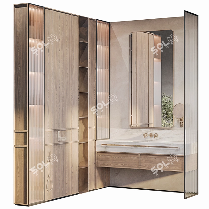 Designer Bathroom Furniture Set 3D model image 1