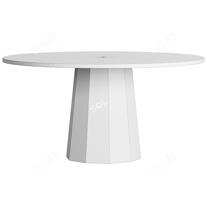 Sustainable Oak Pedestal Dining Table 3D model image 2