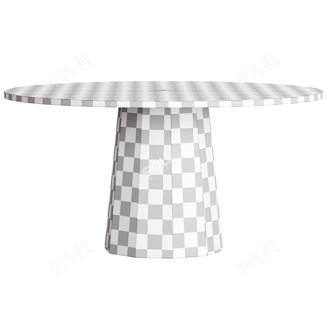 Sustainable Oak Pedestal Dining Table 3D model image 3