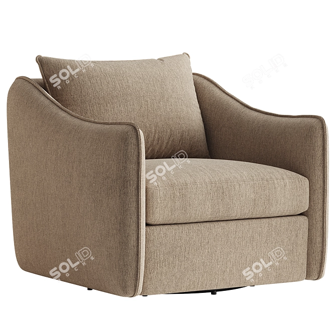 Elegant Joli Swivel Chair 3D model image 2