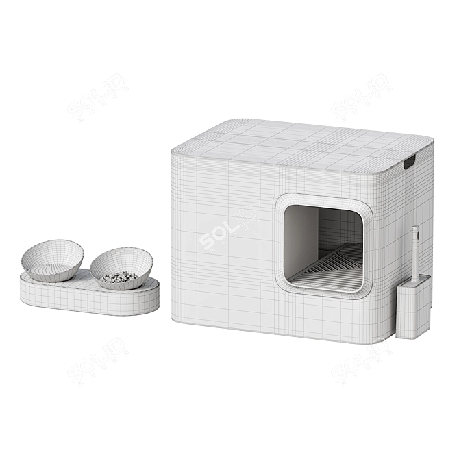 Pet Accessories Set in 3 Colors 3D model image 3