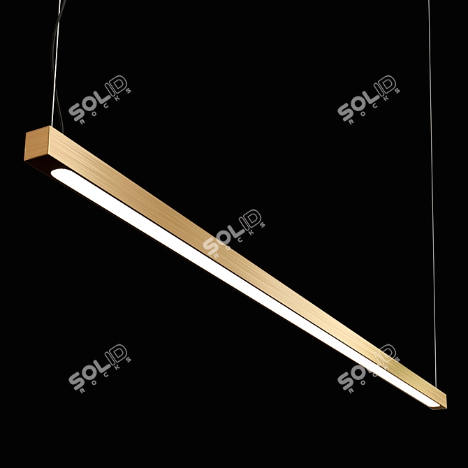 Sleek LED Brass Pendant Lamp 3D model image 2