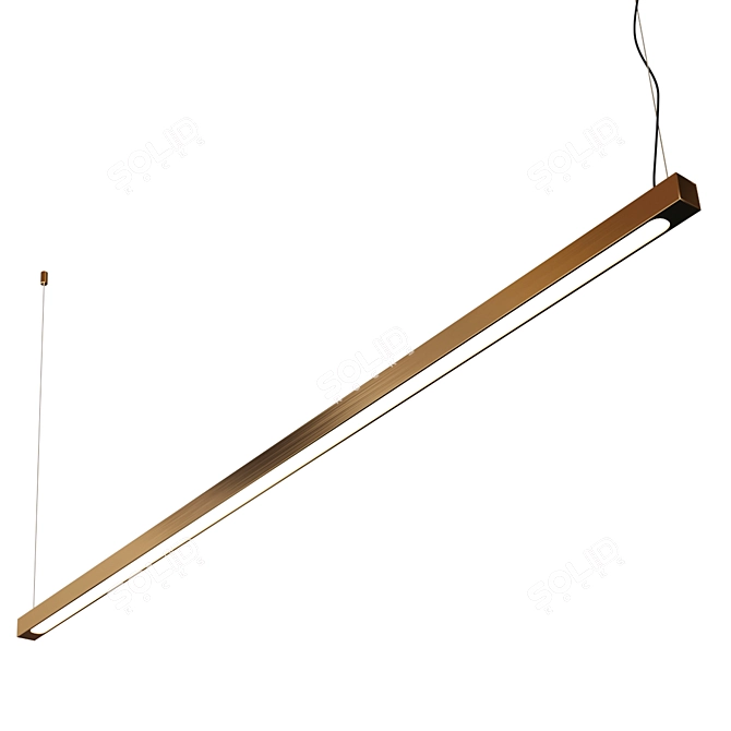 Sleek LED Brass Pendant Lamp 3D model image 5