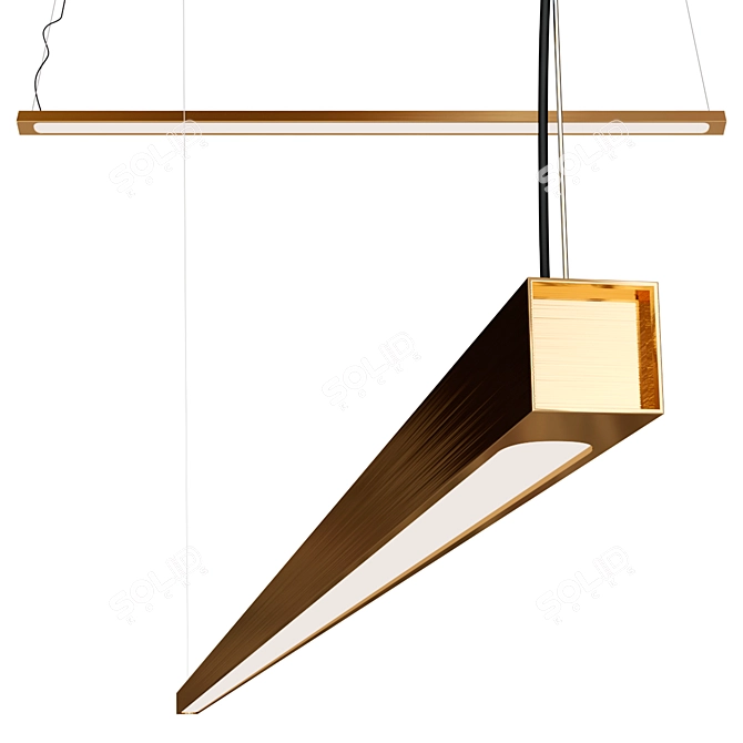 Sleek LED Brass Pendant Lamp 3D model image 6