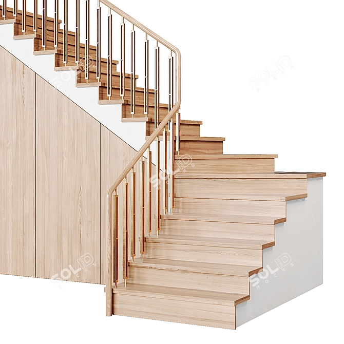 Modern Staircase Set 300cm Height 3D model image 2