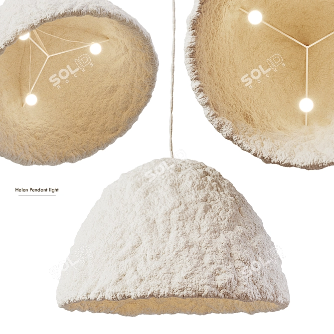 Elegant Helen Pendant Light 3D model image 5