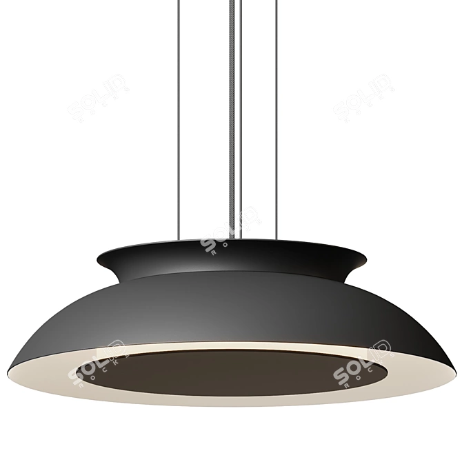 Eclipse Ring Pendant Light Black 3D model image 3