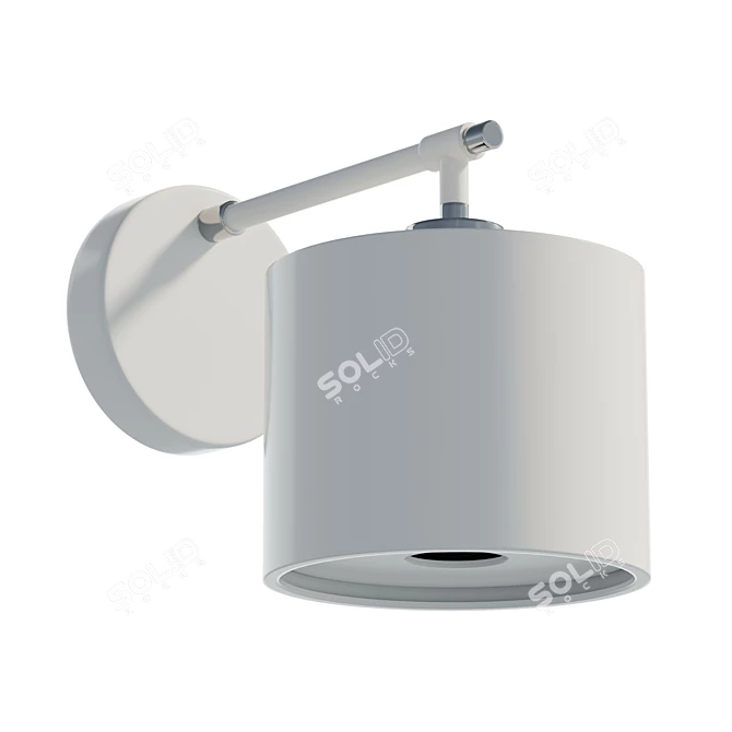 Industrial-style Polished Nickel Wall Light 3D model image 1