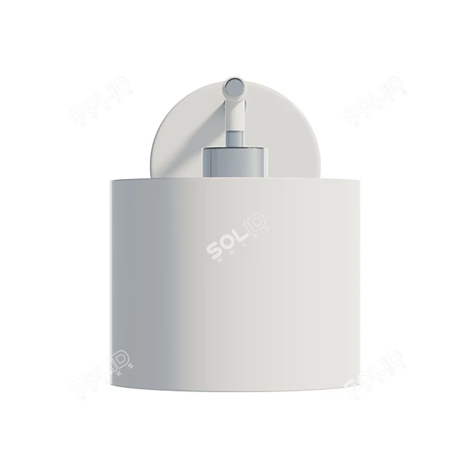 Industrial-style Polished Nickel Wall Light 3D model image 2