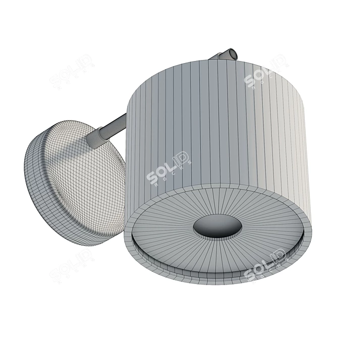 Industrial-style Polished Nickel Wall Light 3D model image 6