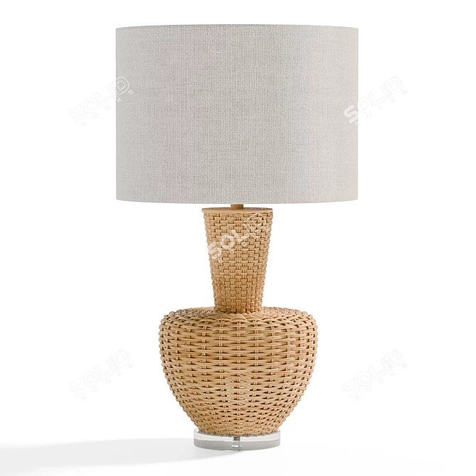 Textured Portobello Table Lamp 3D model image 1