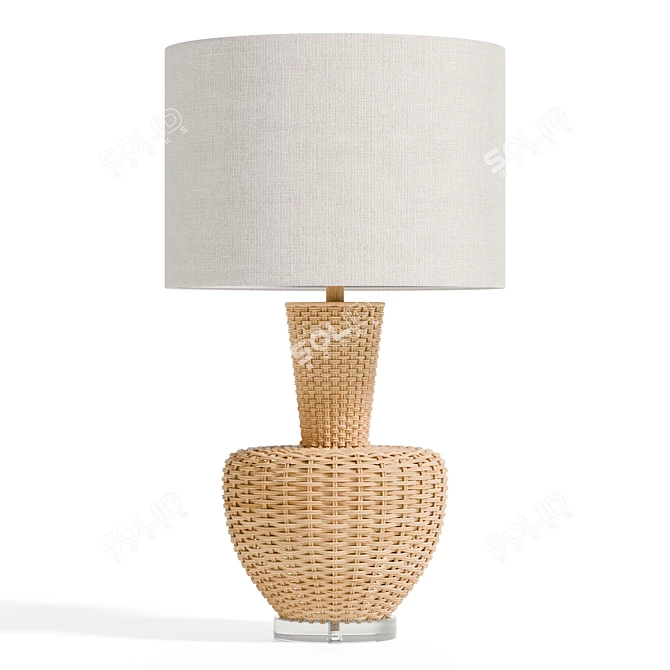 Textured Portobello Table Lamp 3D model image 2