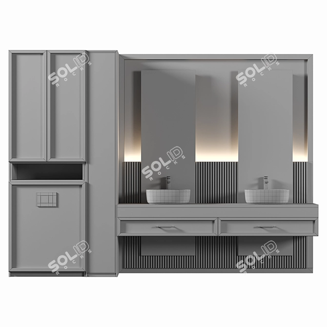 High-Quality Bathroom Furniture Set 3D model image 8
