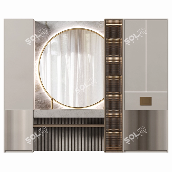 Modern Modular Bathroom Furniture 3D model image 1