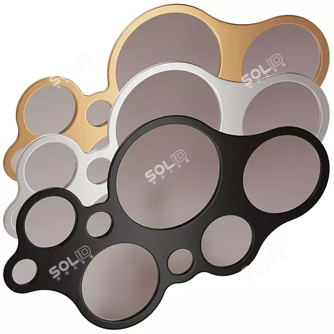 Round Eyes Mirror Trio 3D model image 2