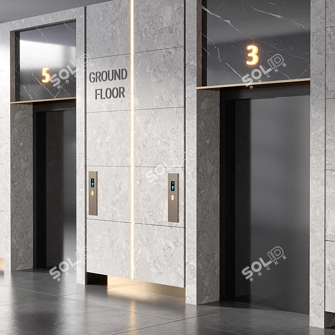 Modern Elevator Design for 3D modeling 3D model image 6