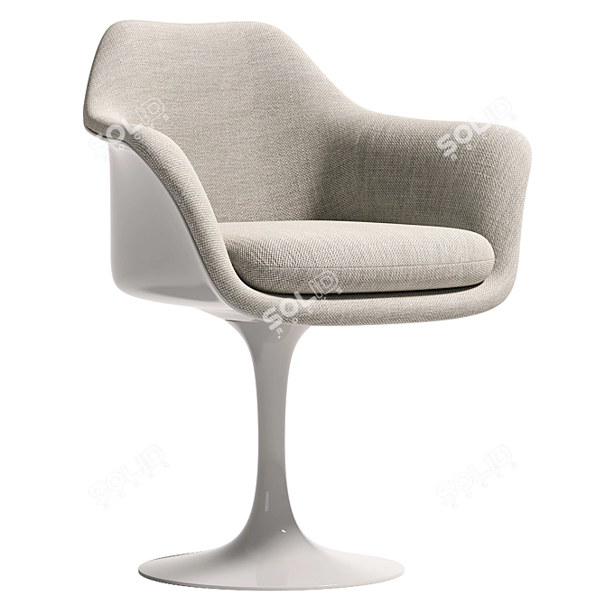 Elegant Swivel Tulip Armchair 3D model image 1