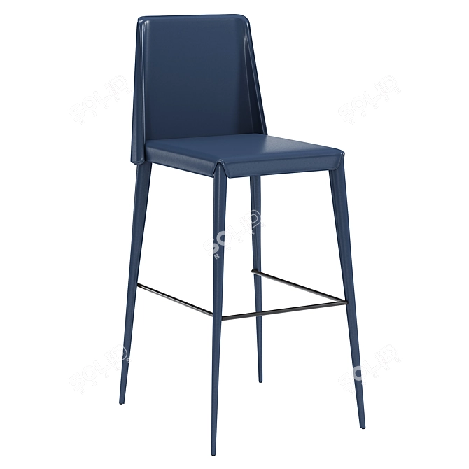 Jazz Bar Stool with Metal Legs 3D model image 3