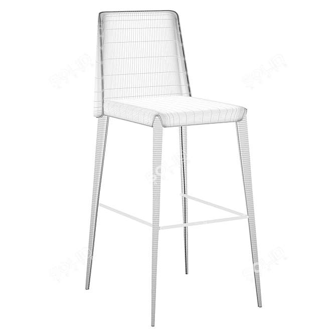 Jazz Bar Stool with Metal Legs 3D model image 4