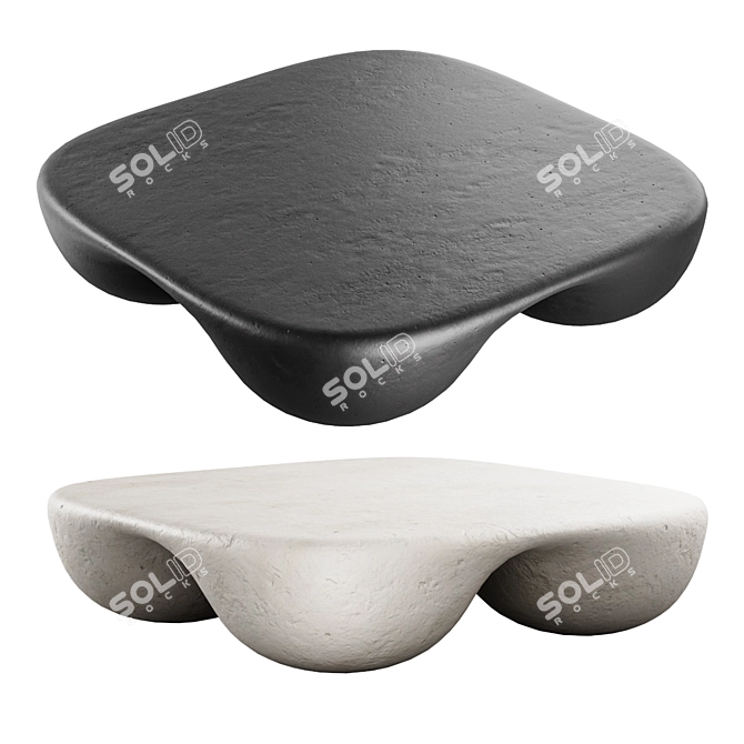 Modern Black White Quad Coffee Table 3D model image 1