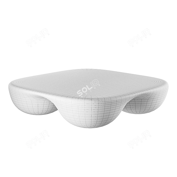 Modern Black White Quad Coffee Table 3D model image 5