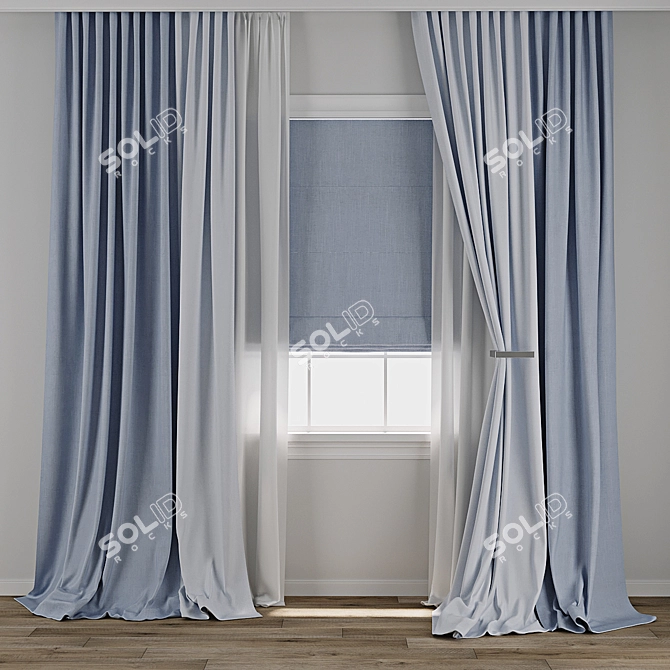 Timeless Curtain 3D Model 3D model image 1