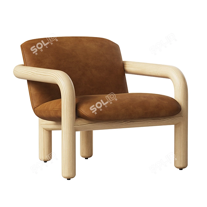 Modern Benson Leather Chair Elegant 3D model image 1