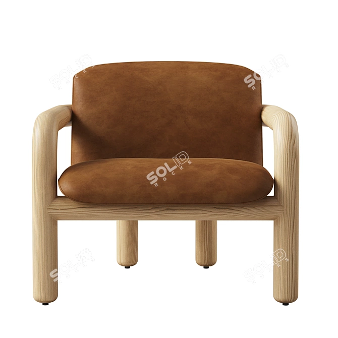 Modern Benson Leather Chair Elegant 3D model image 2