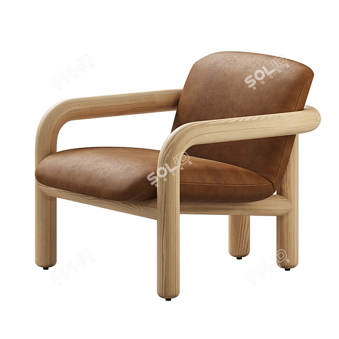 Modern Benson Leather Chair Elegant 3D model image 3