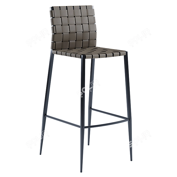 Hugge Bar Stool Metal Legs 3D model image 2