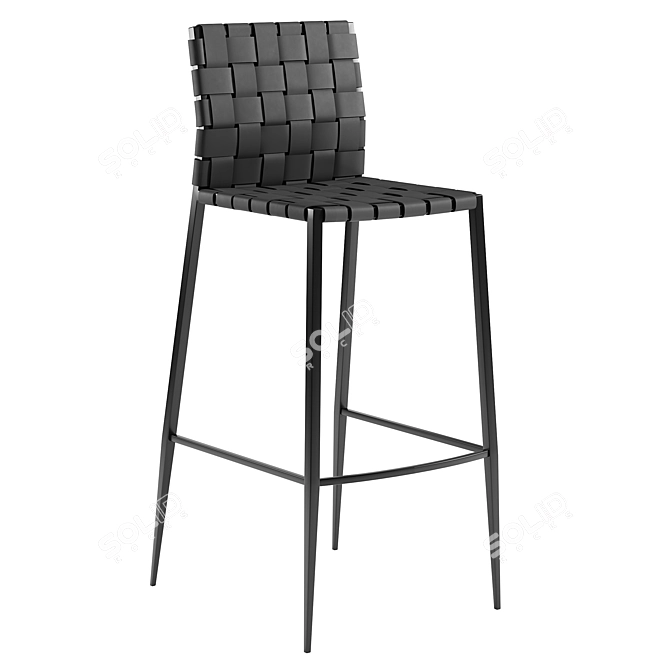 Hugge Bar Stool Metal Legs 3D model image 3