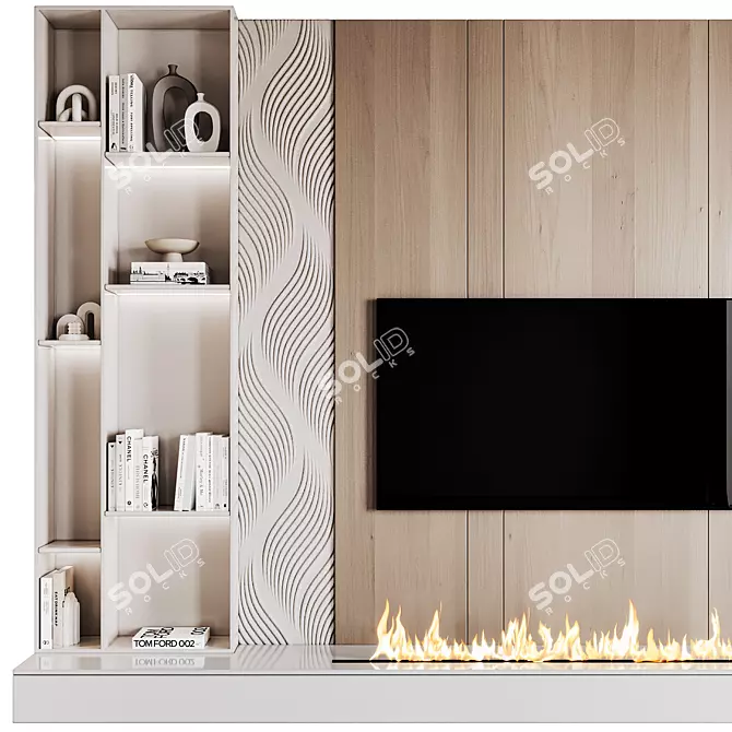 Modern TV Wall 06 Design 3D model image 3