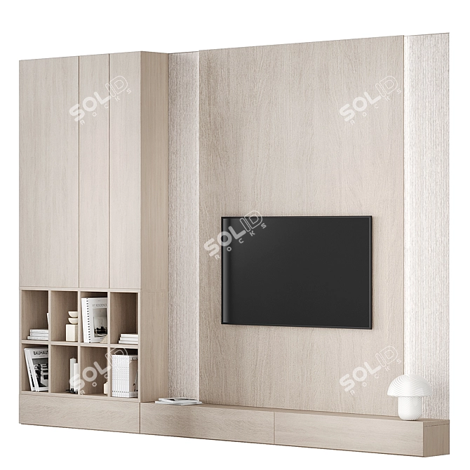 Customizable TV Wall Unit 3D model image 1