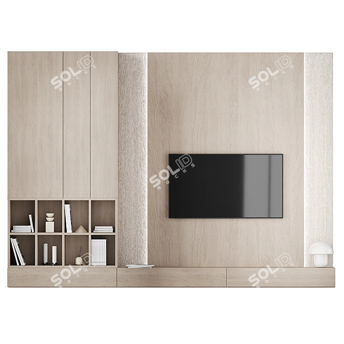 Customizable TV Wall Unit 3D model image 2