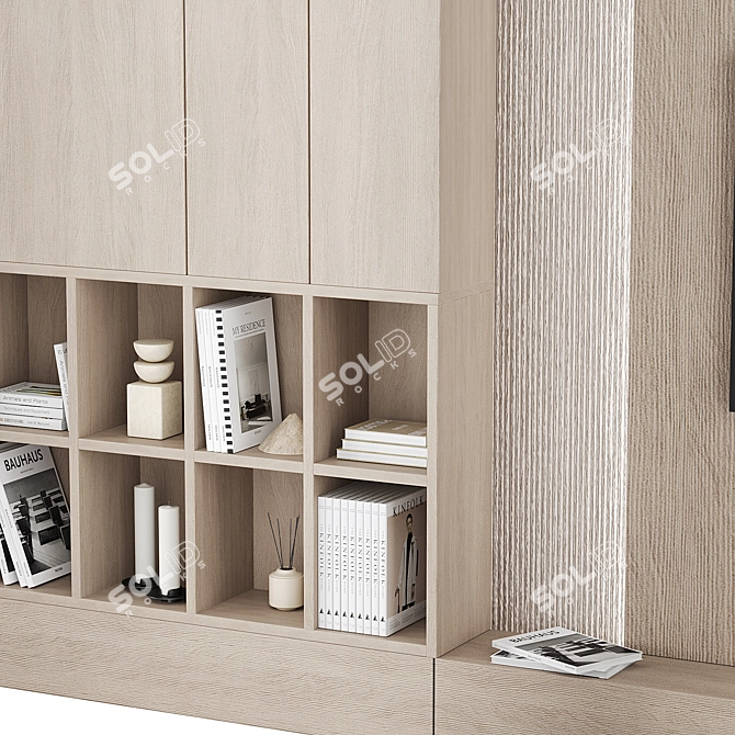 Customizable TV Wall Unit 3D model image 4