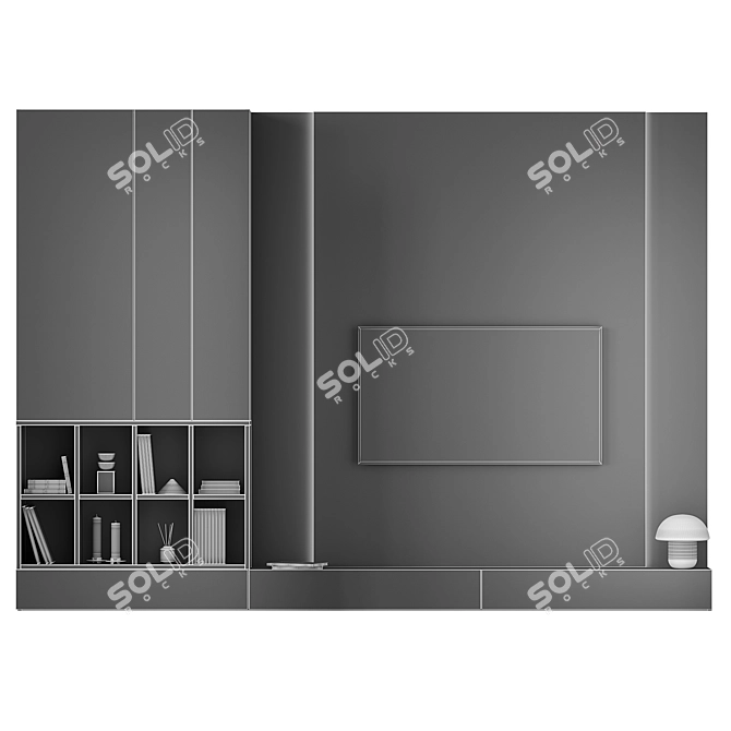 Customizable TV Wall Unit 3D model image 5