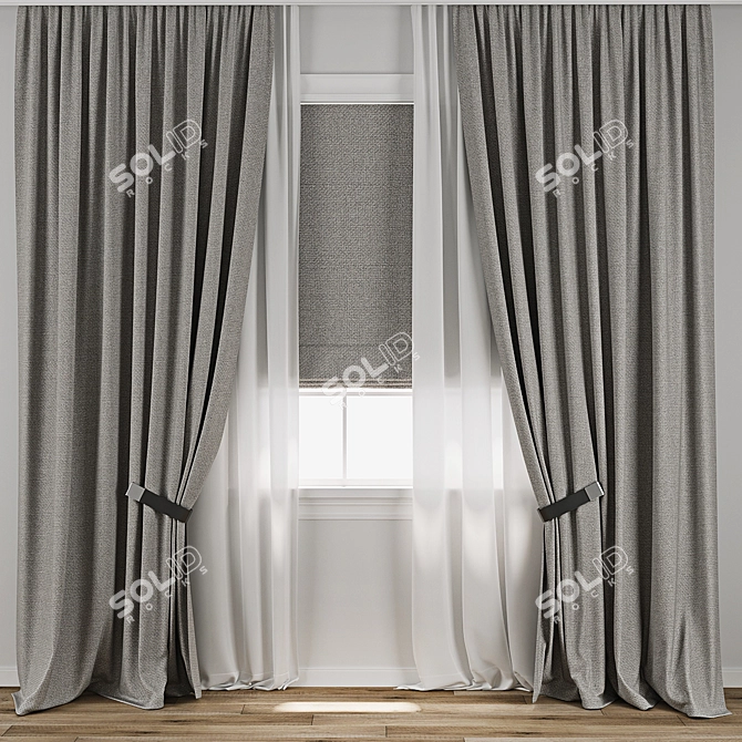 Max 2017 Curtain 3D Model 3D model image 1