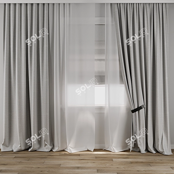 3D Curtain Model Set 3D model image 1