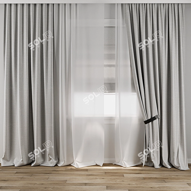 3D Curtain Model Set 3D model image 4