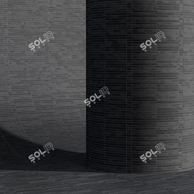 Sleek Long Brick Cladding 3D model image 4