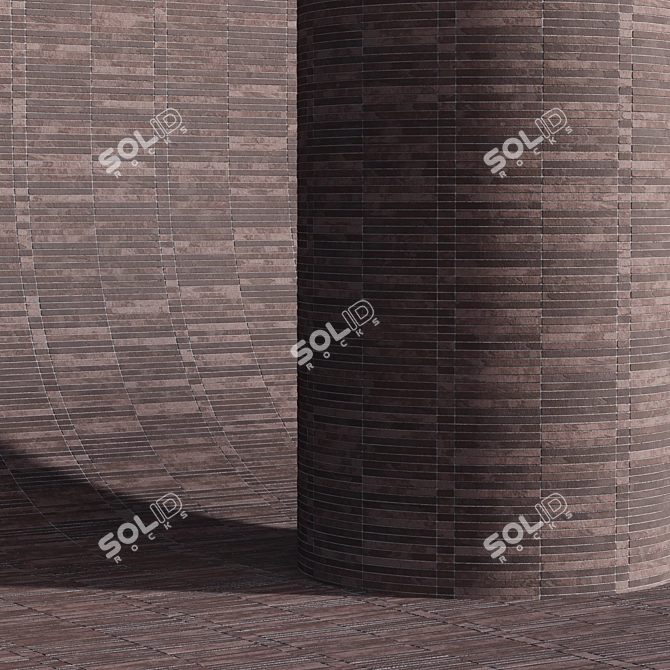 Sleek Long Brick Cladding 3D model image 5